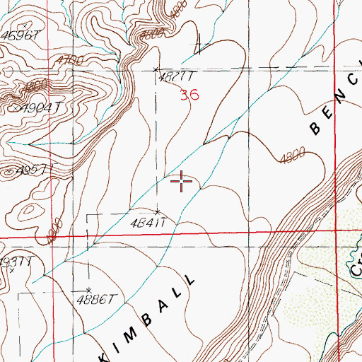 Topographic Map of Kimball Bench, WY