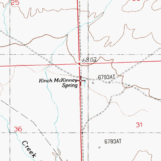 Topographic Map of Kinch McKinney Spring, WY