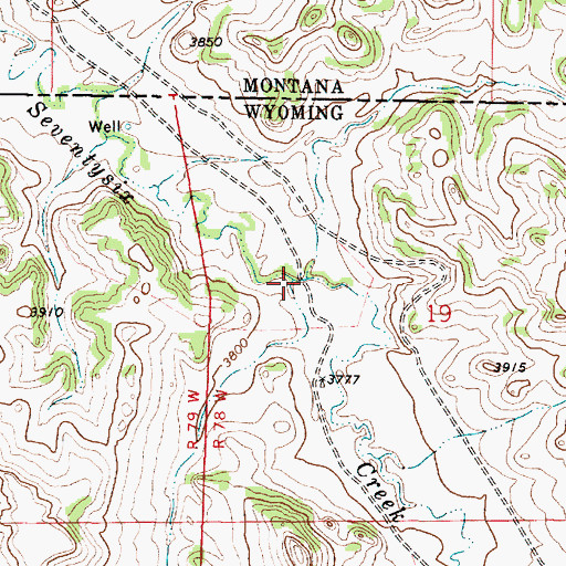 Topographic Map of King Draw, WY