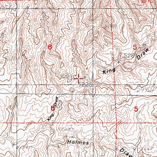 Topographic Map of King Draw, WY