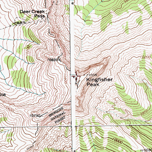Topographic Map of Kingfisher Peak, WY