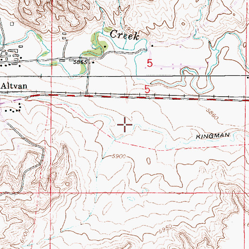 Topographic Map of Kingman Ditch, WY