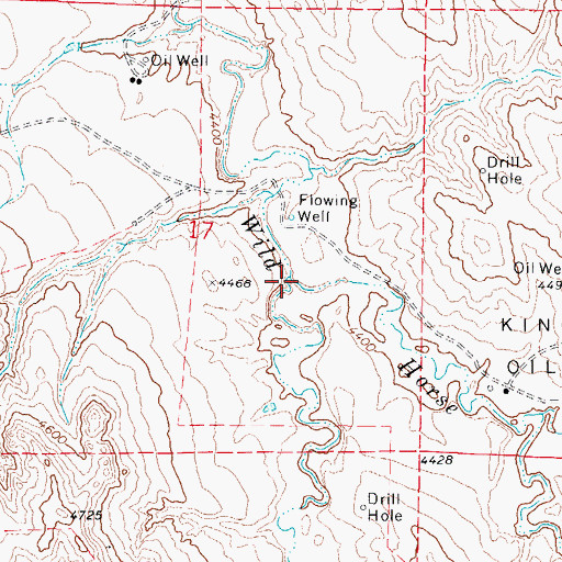 Topographic Map of Kingsbury Creek, WY