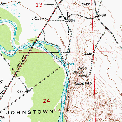 Topographic Map of Kinnear Valley, WY