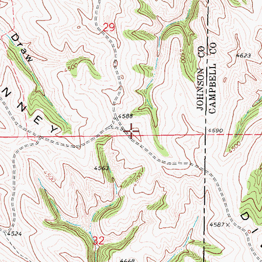 Topographic Map of Kinney Divide, WY