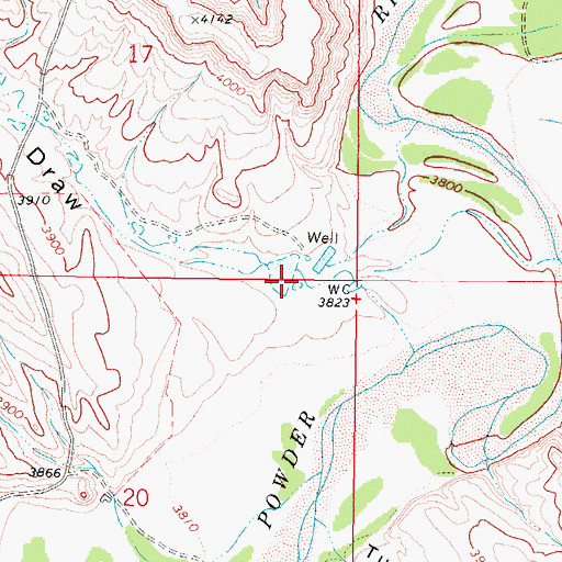 Topographic Map of Kinney Draw, WY