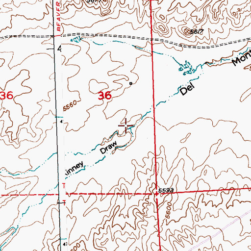 Topographic Map of Kinney Draw, WY