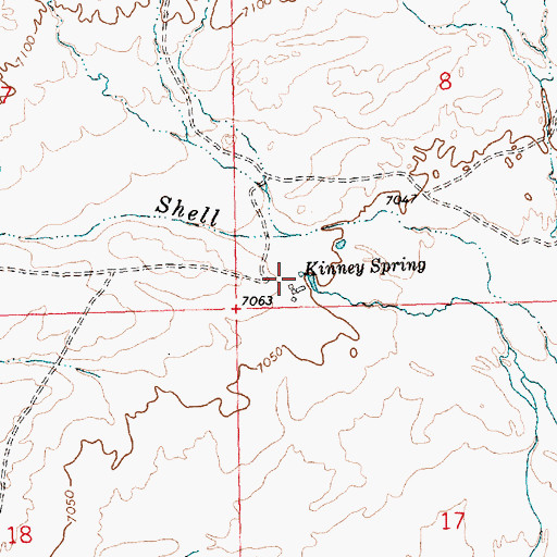 Topographic Map of Kinney Spring, WY