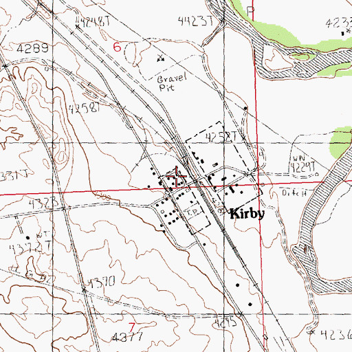 Topographic Map of Kirby, WY