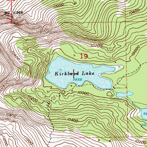 Topographic Map of Kirkland Lake, WY