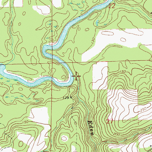 Topographic Map of Eden Creek, AL