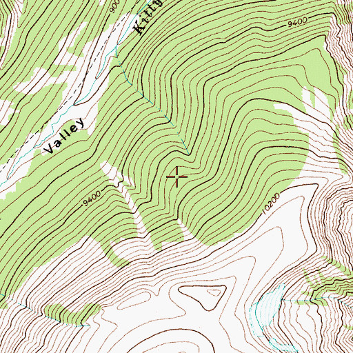 Topographic Map of Kitty Creek, WY
