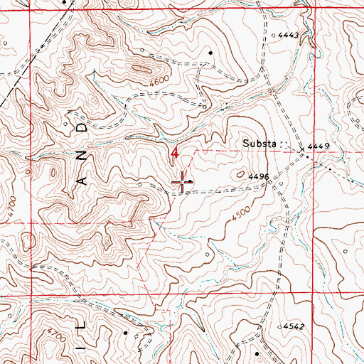Topographic Map of Kitty Oil and Gas Field, WY