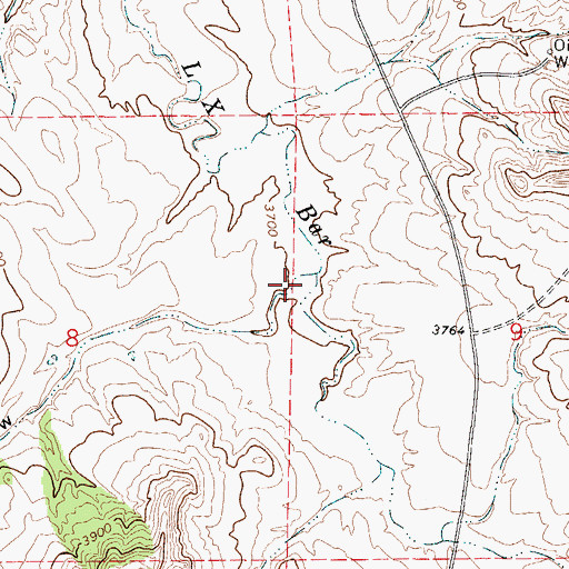 Topographic Map of Kline Draw, WY
