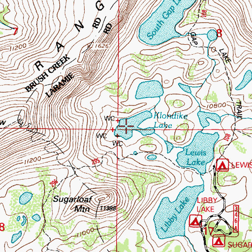 Topographic Map of Klondike Lake, WY