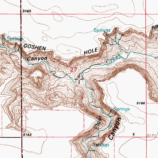 Topographic Map of Klutz Canyon, WY