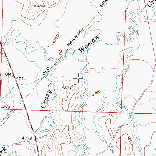Topographic Map of Knebel Draw, WY