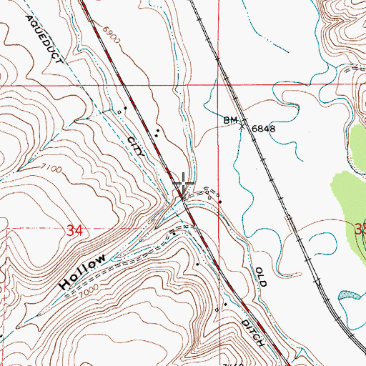 Topographic Map of Knight Hollow, WY