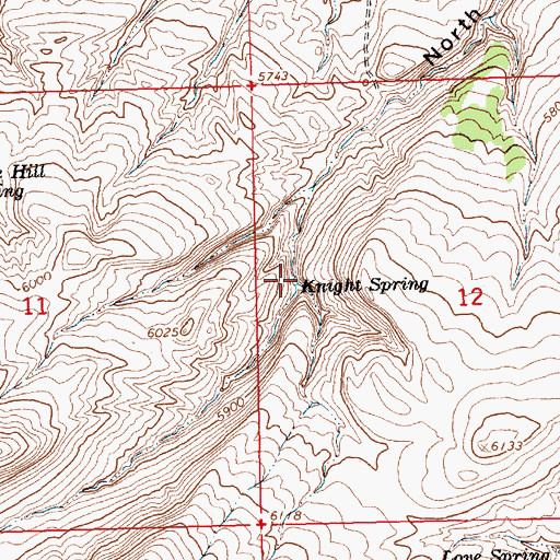 Topographic Map of Knight Spring, WY