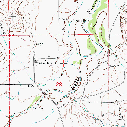 Topographic Map of Koch Creek, WY