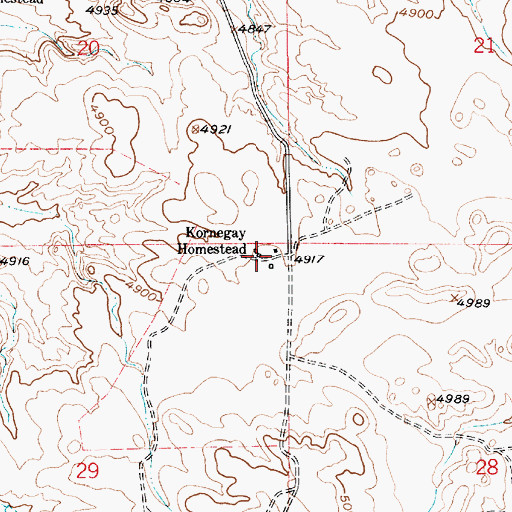 Topographic Map of Kornegay Homestead, WY