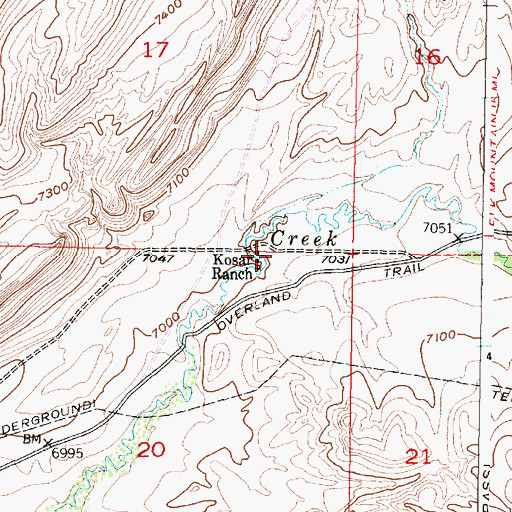 Topographic Map of Kosar Ranch, WY