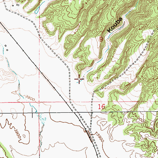 Topographic Map of Kouba Canyon, WY