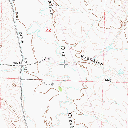 Topographic Map of Krenzien Draw, WY