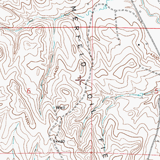 Topographic Map of Kummerfeld Oil Field, WY