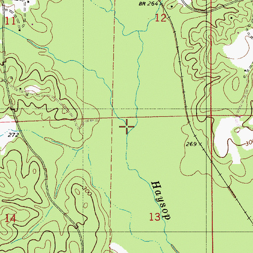 Topographic Map of Mooney Creek, AL