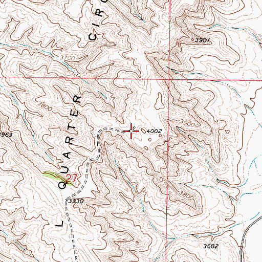 Topographic Map of L Quarter Circle Hills, WY