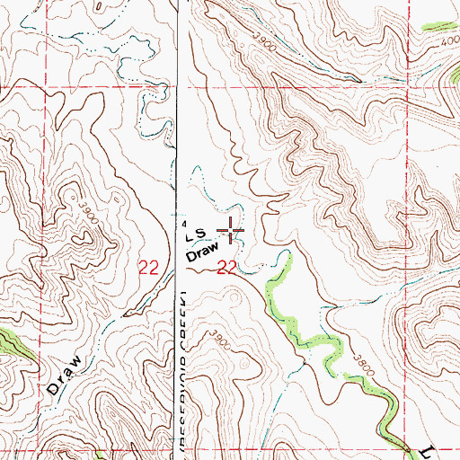 Topographic Map of L S Draw, WY