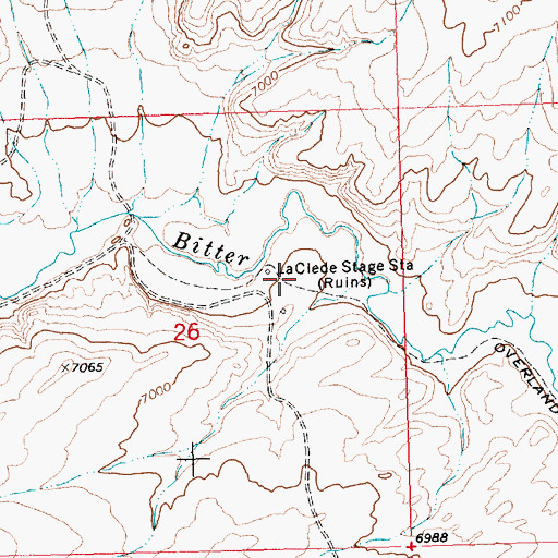 Topographic Map of LaClede Stage Station, WY