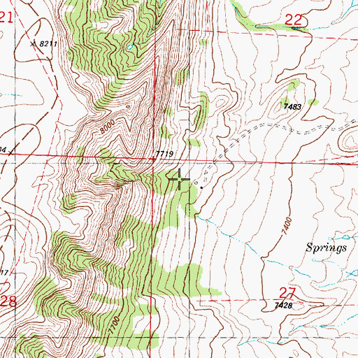 Topographic Map of LaMarsh Ranch, WY