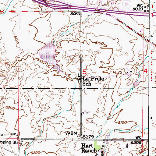 Topographic Map of LaPrele School, WY