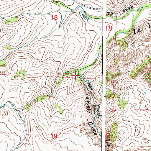 Topographic Map of La Prele Gorge, WY