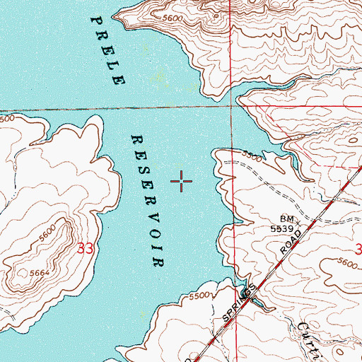 Topographic Map of La Prele Reservoir, WY