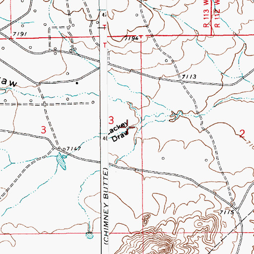 Topographic Map of Lackey Draw, WY