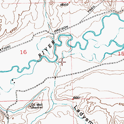 Topographic Map of Ladysmith Creek, WY