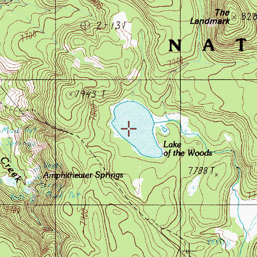 Topographic Map of Lake of the Woods, WY