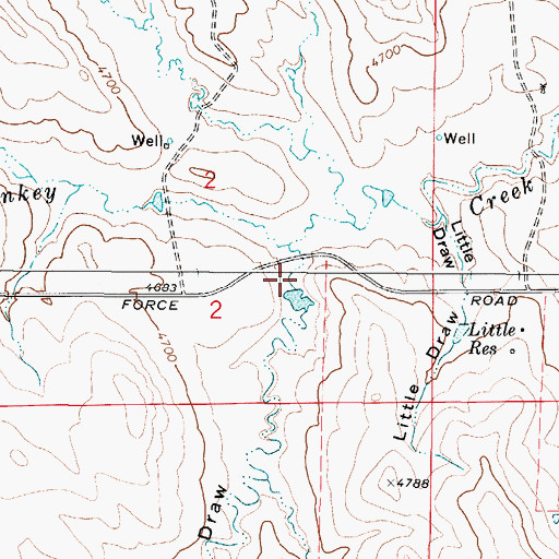 Topographic Map of Lake Bed Draw, WY