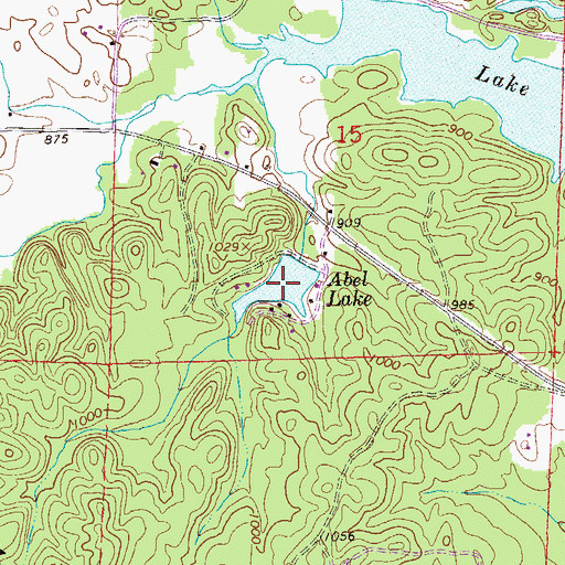 Topographic Map of Abel Lake, AL
