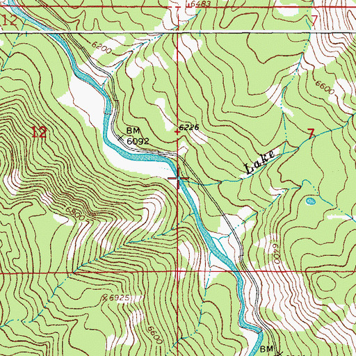 Topographic Map of Lake Creek, WY