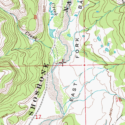 Topographic Map of Lake Creek, WY