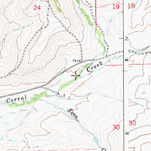Topographic Map of Lake Creek, WY