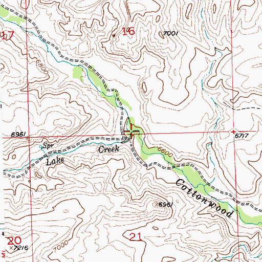 Topographic Map of Lake Creek, WY