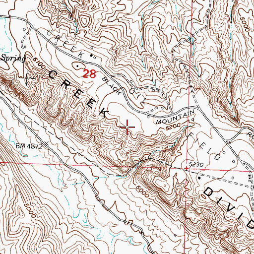 Topographic Map of Lake Creek Divide, WY