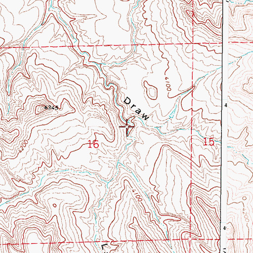 Topographic Map of Lake Draw, WY