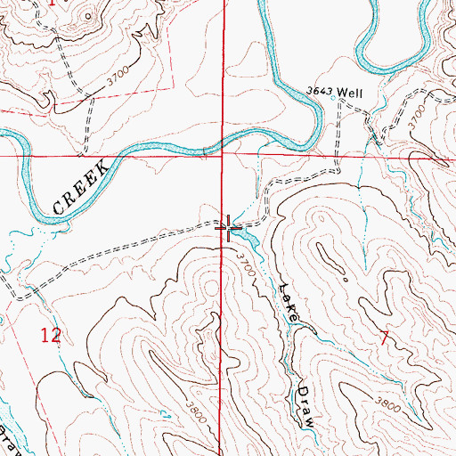 Topographic Map of Lake Draw, WY