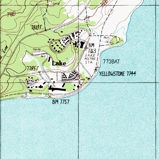 Topographic Map of Lake Ranger Station, WY